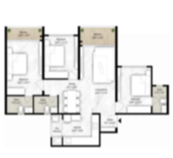 3 BHK floor plan