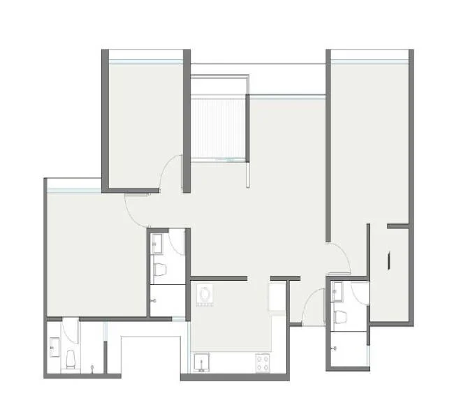 3 BHK floor plan