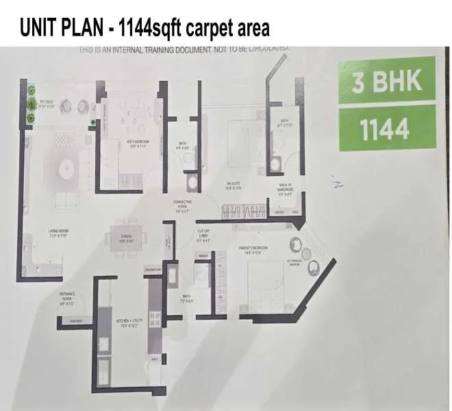 3 BHK floor plan