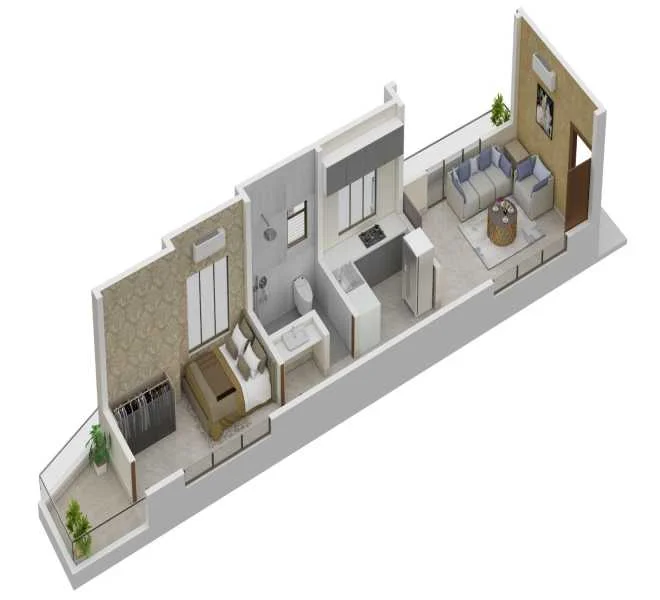 1 BHK floor plan