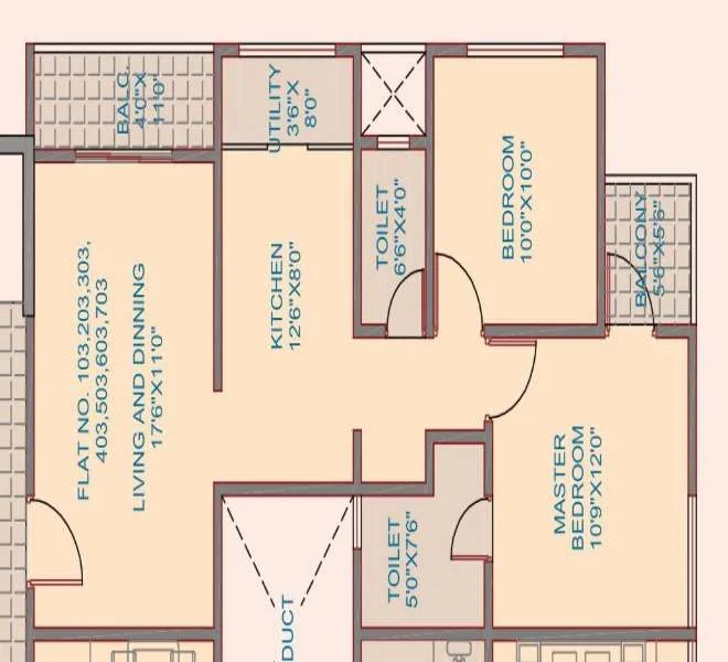 2 BHK floor plan