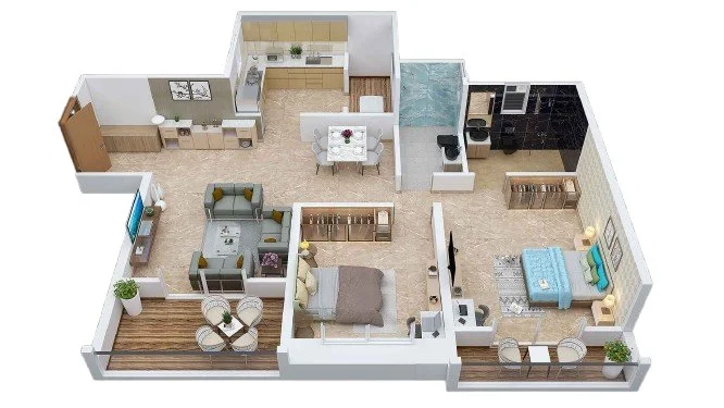2 BHK floor plan