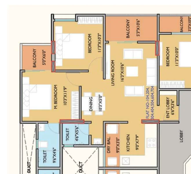 2 BHK floor plan