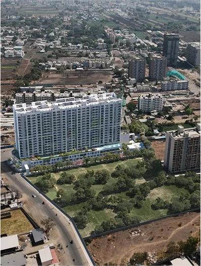 Aerial view of Antalya Next and the surrounding Ram Nagar area, Tathawade, Pune