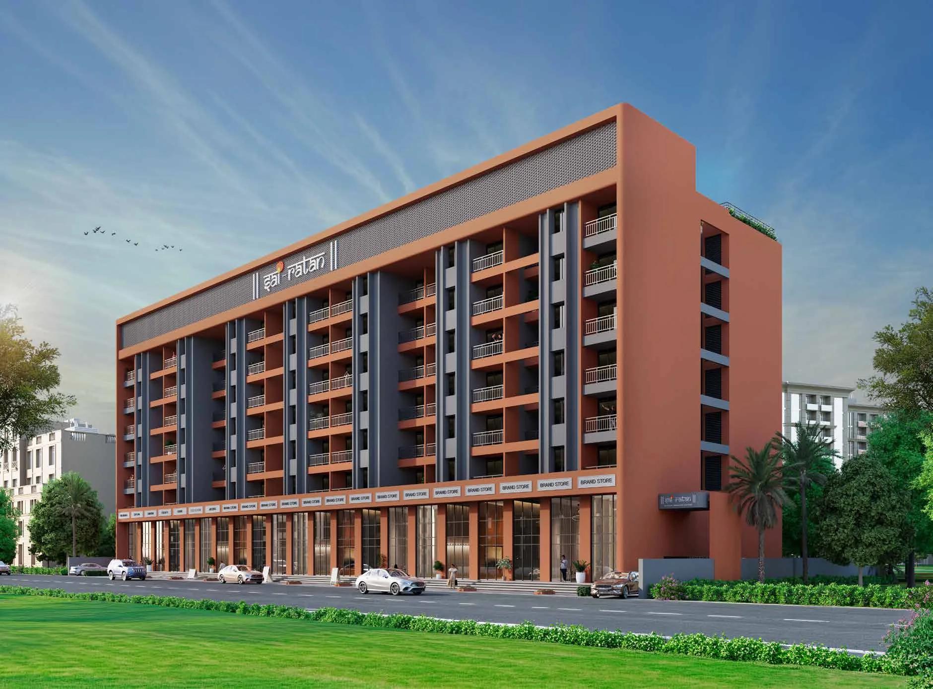 Sai Ratan elevation with ground-floor shops (artist's impression)