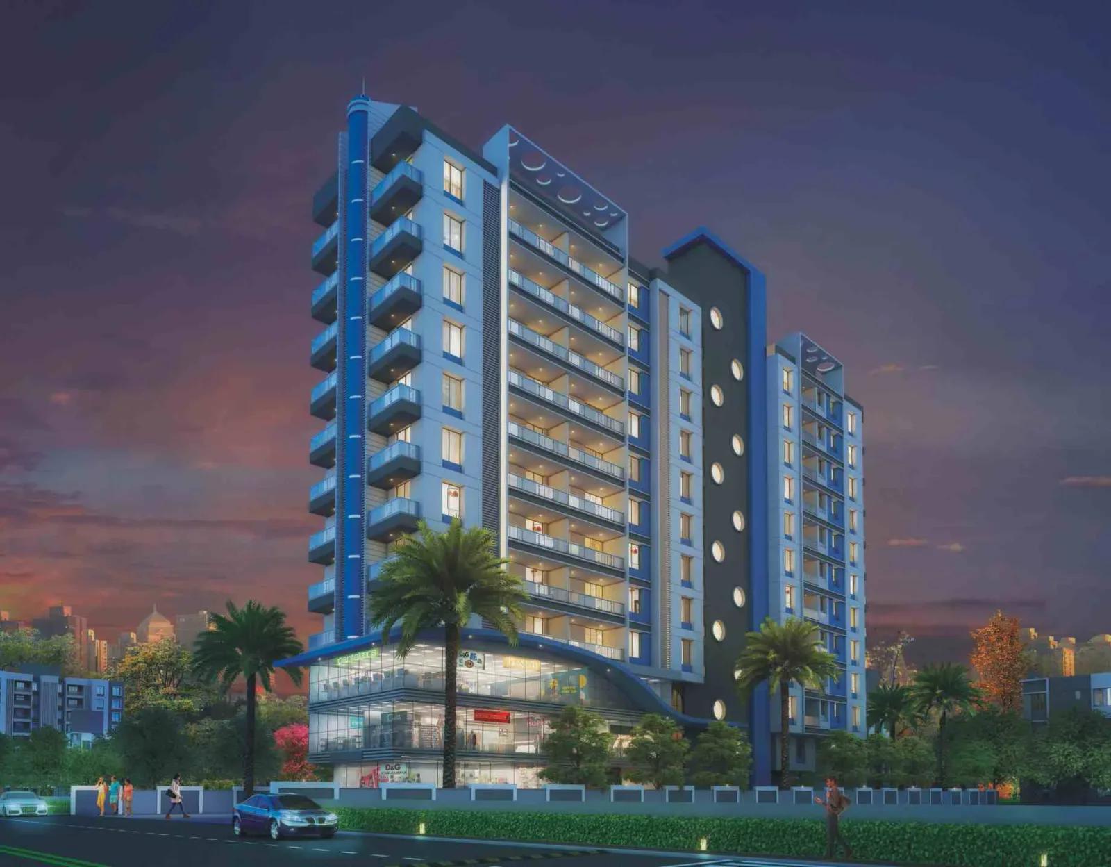 Vimal Twin Towers Rahatani Pune evening view of the twin towers