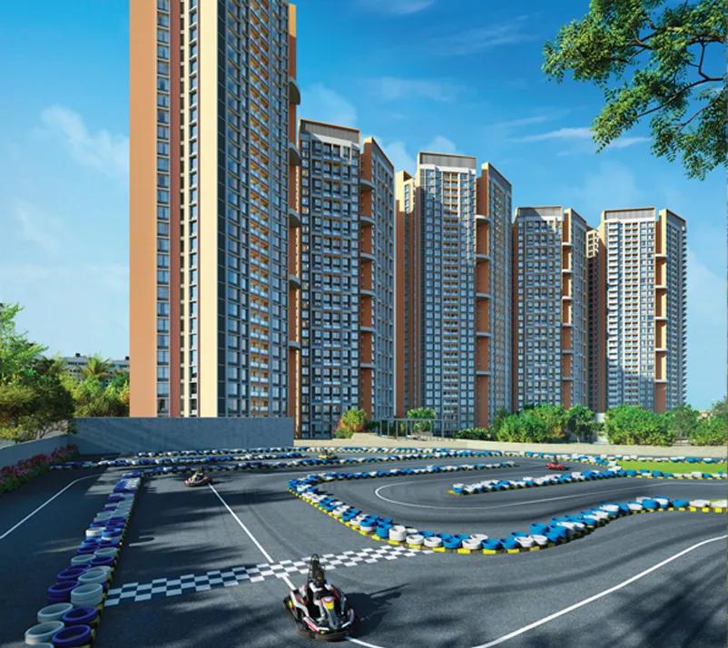 Go-kart track and towers at Gera Joy on the Treetops, Hinjewadi Phase 3