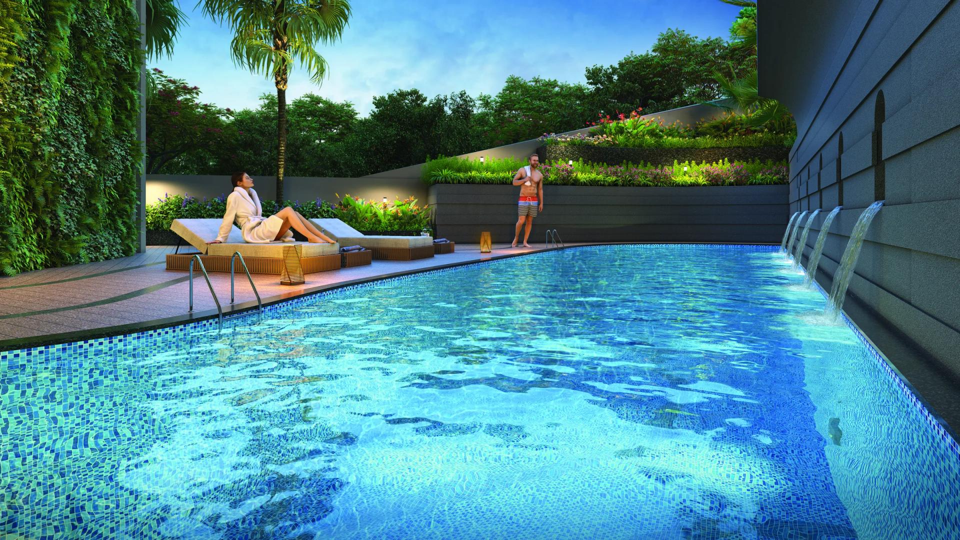 Swimming pool with pool deck at Mangalam Starview (artist's impression)