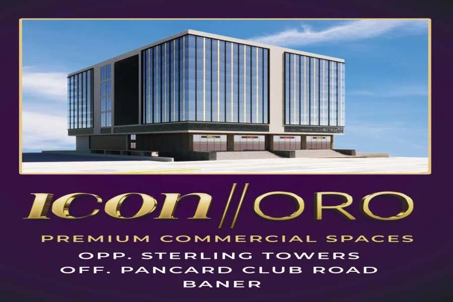 Icon Oro project banner with building view, Baner