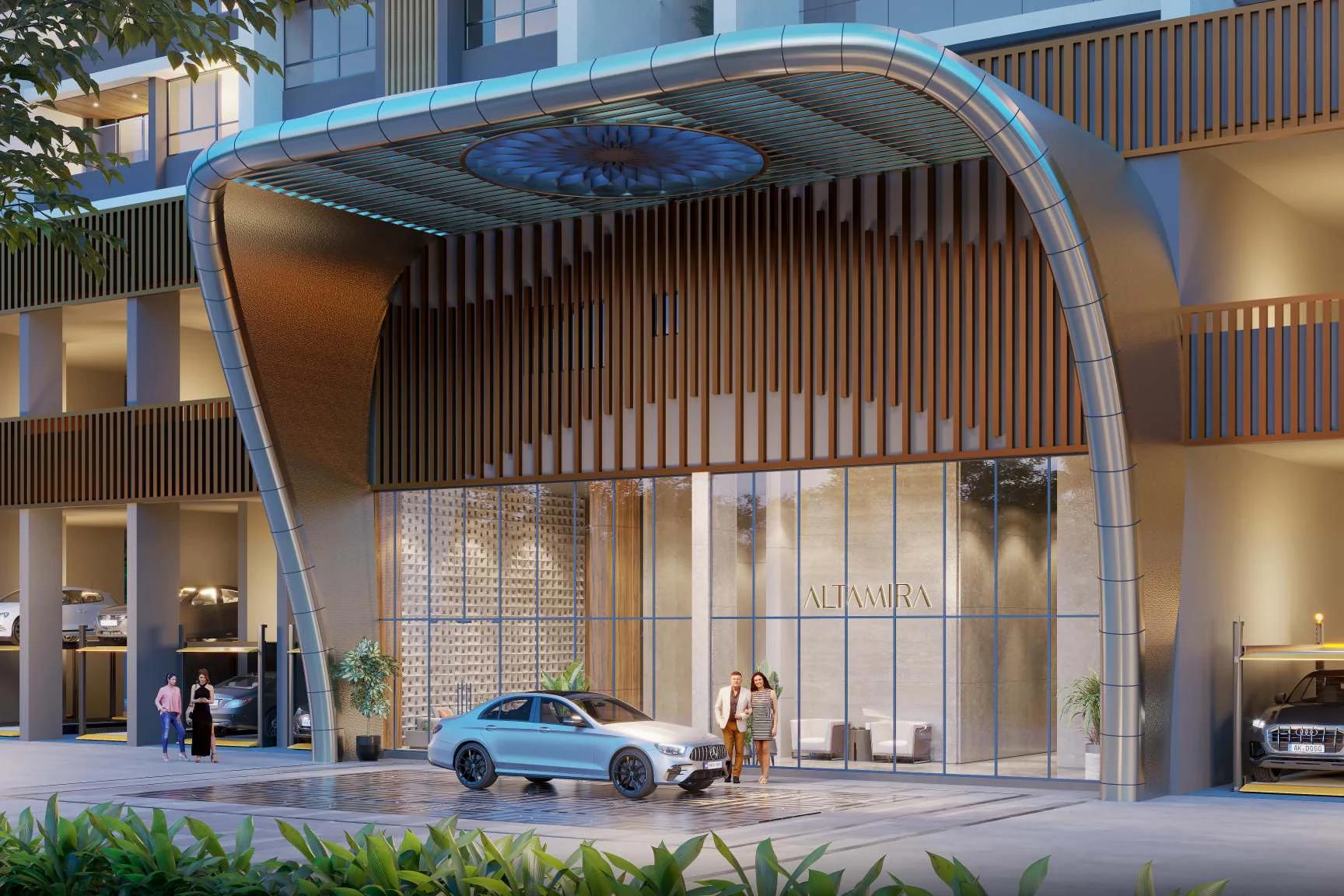 Canopied drop-off and tower entrance lobby at VTP Altamira (artist's impression)