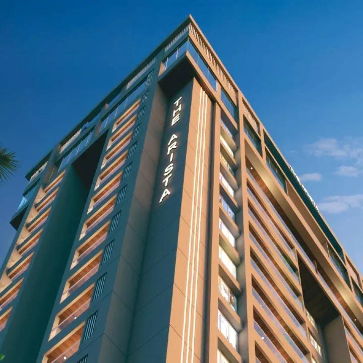 Tower facade with project signage - The Arista, Pimple Nilakh, Pune