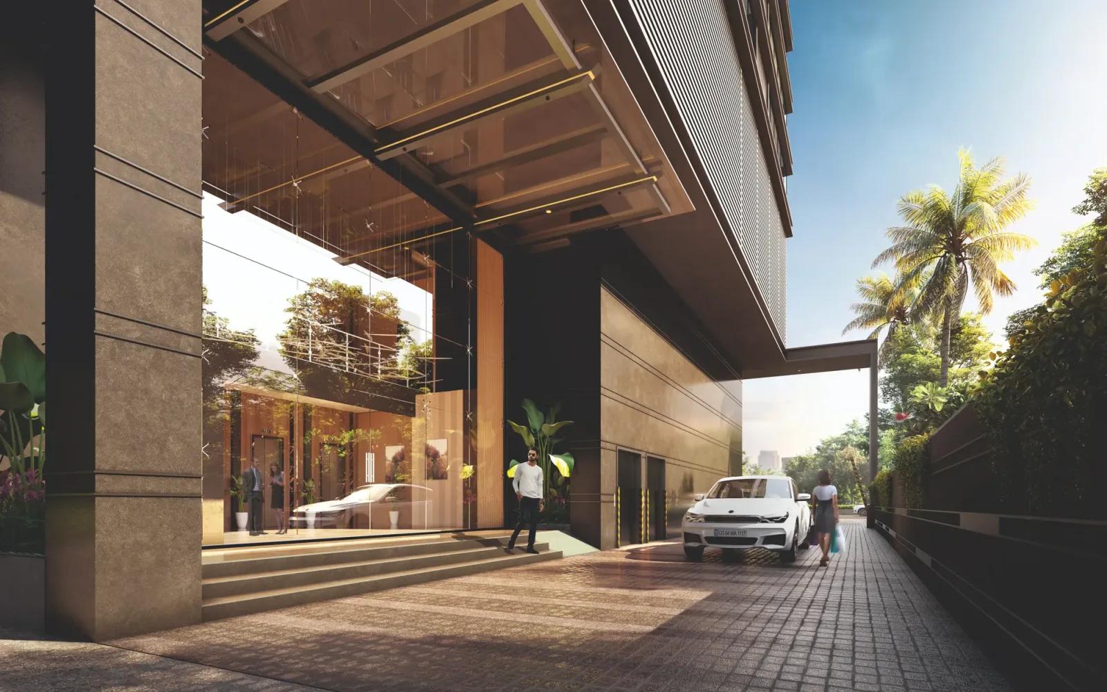 Prime Pinnacle entrance lobby and porch, Wakad Pune