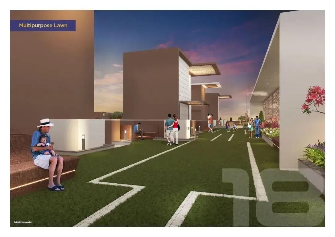 Multipurpose lawn podium garden at 18 Magnitude by GD Square Spaces, Punawale, Pune