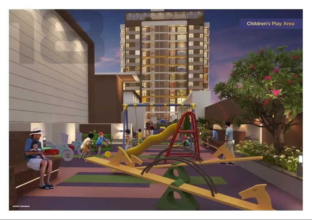 Children's play area at 18 Magnitude by GD Square Spaces, Punawale, Pune